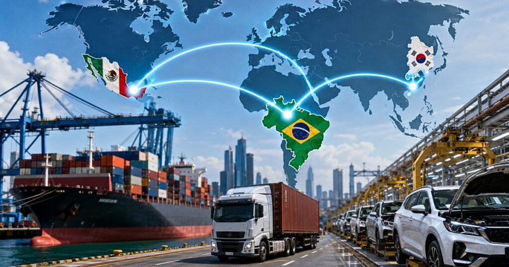 La inversión coreana y el acercamiento con Brasil fortalecen el nearshoring, impulsan nuevas cadenas de suministro y consolidan a México como eje industrial.