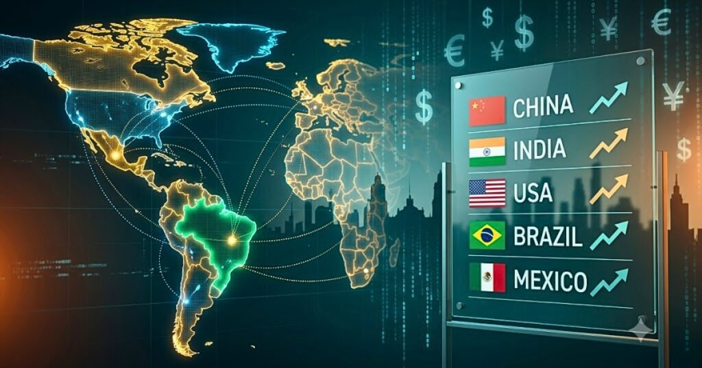 Goldman Sachs proyecta un profundo cambio económico mundial para 2075, con Asia liderando el crecimiento y Brasil y México como potencias latinoamericanas.