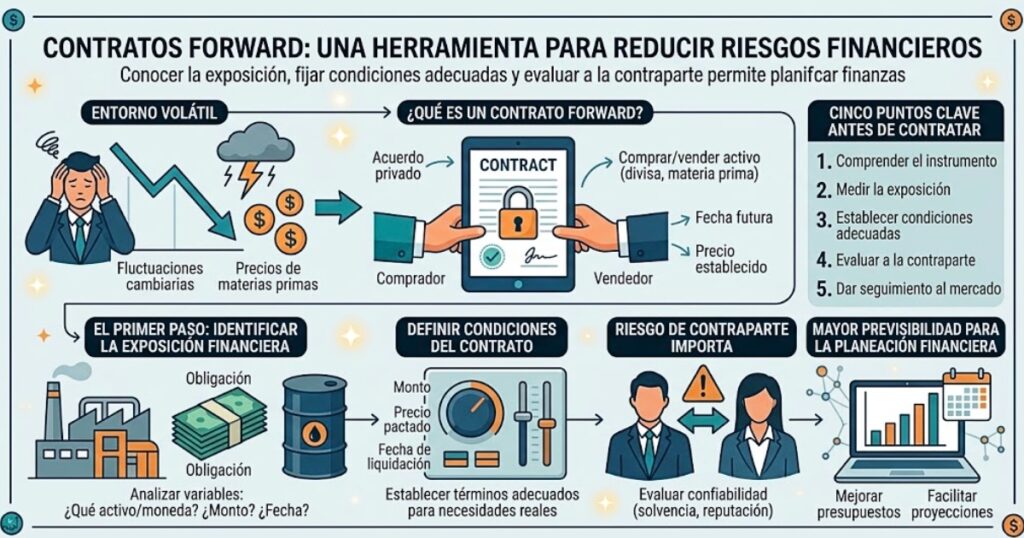 Conocer la exposición, fijar condiciones adecuadas y evaluar a la contraparte permite utilizar estos instrumentos para planificar finanzas.